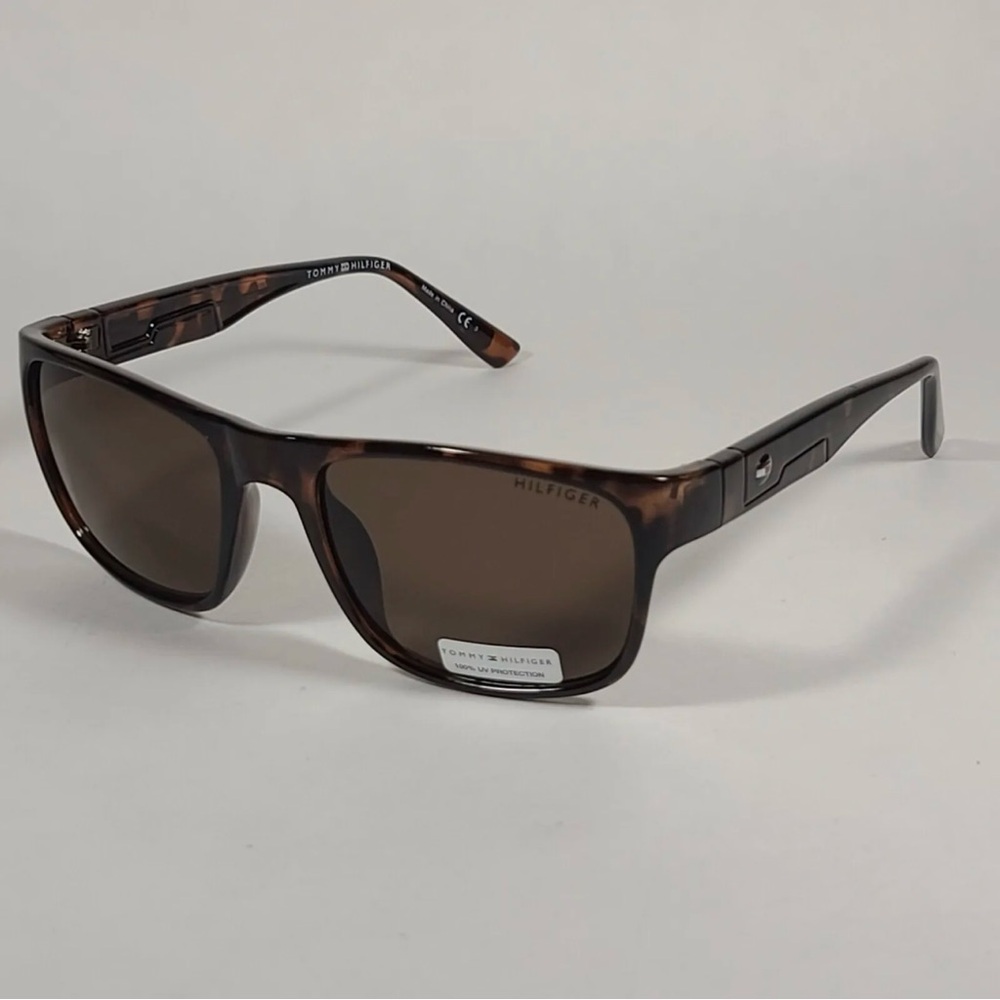 Tommy Hilfiger Wilson MP OM563 Rectangular Sunglasses Brown Tortoise Brown Lens